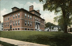 Street View of High School Danbury, CT Postcard Postcard Postcard