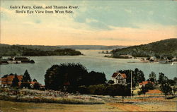 Bird's Eye View from the West Side of the Thames River Postcard