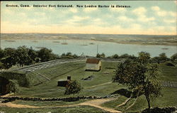 Interior Fort Griswold, New London Harbor in Distance Groton, CT Postcard Postcard Postcard