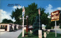 Muench's Motels Francis Creek, WI Postcard Postcard Postcard