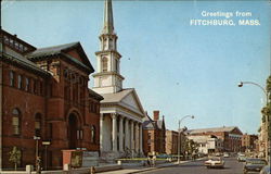 Greetings from Fitchburg, Mass. Postcard