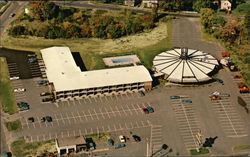 Aerial View of the Roundhouse Motor Inn Postcard