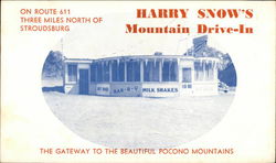 Harry Snow's Mountain Drive-In Stroudsburg, PA Postcard Postcard Postcard