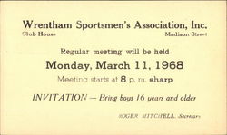 Wrentham's Sportsmen's Association, Inc. Postcard