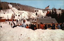 Snow And Skiers At Bromley Mountain Postcard