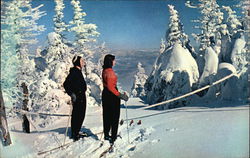 Winter Wonderland - New England Style Skiing Postcard Postcard Postcard