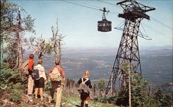 Tram Cars & Hikers. Cannon Mountain Aerial Tramway. Franconia Notch, NH Postcard Postcard Postcard