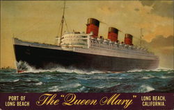 Port of Long Beach - The "Queen Mary" - Long Beach California Postcard Postcard Postcard