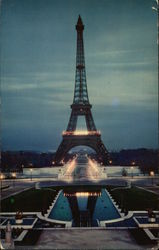 Eiffel Tower at Night Paris, France Postcard Postcard Postcard