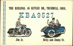 Call Sign KBA9527 - The Reilings, Trumbull, CT QSL & Ham Radio Postcard Postcard Postcard