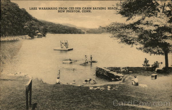 Lake Waramaug From Cee Der Cabin Bathing Beach New Preston