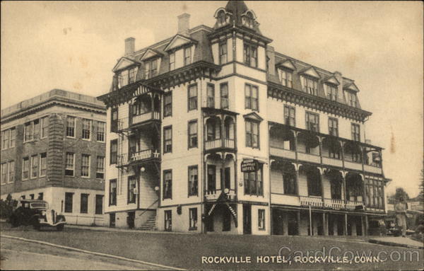 Street View of Rockville Hotel Connecticut Postcard