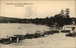 Community Bathing Beach, Webster Lake Franklin, NH Postcard Postcard Postcard