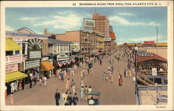 Boardwalk Scene from Steel Pier Atlantic City, NJ Postcard Postcard Postcard