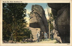 Visitors at Rock City Postcard