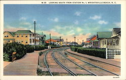 Looking South from Station No.1, Wrightsville Beach Wilmington, NC Postcard Postcard Postcard