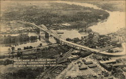 Highway Bridge Spanning Connecticut River Postcard