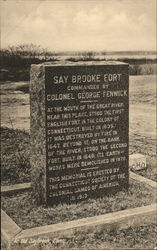 Memorial Stone, Say Brooke Fort Old Saybrook, CT Postcard Postcard Postcard