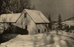 Barns in the Snow Postcard