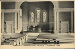 Interior of Congregational Church Thompson, CT Postcard Postcard Postcard