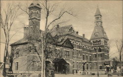 Town Hall and Fire Department Postcard