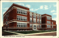 Street View of Windham High School Postcard