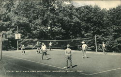 Volley Ball, Y.M.C.A. Camp Woodstock Woodstock Valley, CT Postcard Postcard Postcard