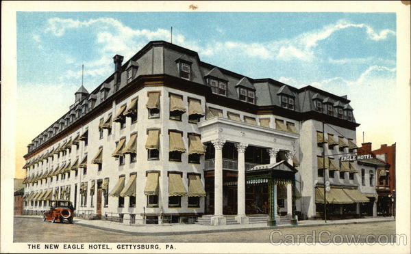 The New Eagle Hotel Gettysburg, PA Postcard