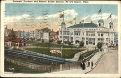 Crescent Gardens and Revere Beach Station Massachusetts Postcard Postcard Postcard