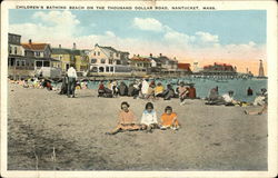 Children's bathing Beach on the Thousand Dollar Road Nantucket, MA Postcard Postcard Postcard