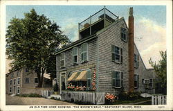 An Old Time Home Showing "The Widow's Walk" Nantucket, MA Postcard Postcard Postcard