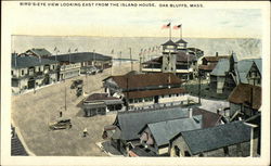 Bird's-Eye View from the Island House Oak Bluffs, MA Postcard Postcard Postcard