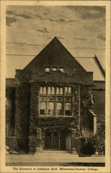 Milwaukee-Downer College - Entrance to Johnston Hall Postcard