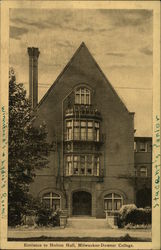 Milwaukee-Downer College - Entrance to Holton Hall Postcard