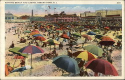 Bathing Beach and Casino Asbury Park, NJ Postcard Postcard Postcard