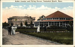 Roller Coaster and Flying Horses Nantasket Beach, MA Postcard Postcard Postcard