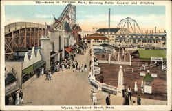 Scene in Paragon Park Nantasket Beach, MA Postcard Postcard Postcard