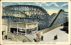 Roller Coaster in Paragon Park Postcard