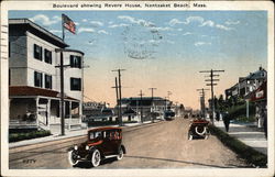 Boulevard showing Revere House Nantasket Beach, MA Postcard Postcard Postcard