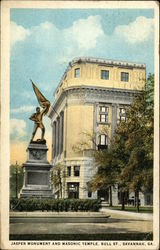 Jasper Monument and Masonic Temple Savannah, GA Postcard Postcard Postcard