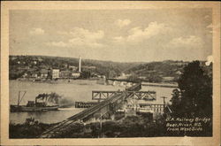 D.A. Railway Bridge from North Side Bear River, NS Canada Nova Scotia Postcard Postcard Postcard