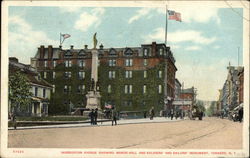 Warburton Avenue Showing Manor Hall and Soldiers and Sailors Monument Postcard