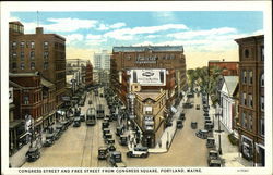 Congress Street and Free Street from Congress Square Portland, ME Postcard Postcard Postcard