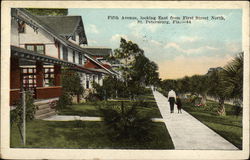 Fifth Avenue, Looking East from First Street North St. Petersburg, FL Postcard Postcard Postcard