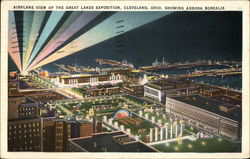 Airplane View showing Aurora Borealis Exposition Postcard Postcard Postcard