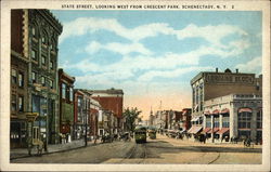 State Street, Looking West from Crescent Park Schenectady, NY Postcard Postcard Postcard