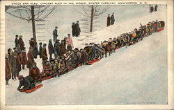 Uncle Sam Sled, Largest Sled in the World Manchester, NH Postcard Postcard Postcard