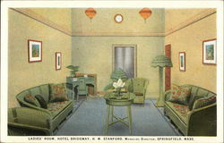 Hotel Bridgway - Ladies Room Springfield, MA Postcard Postcard Postcard