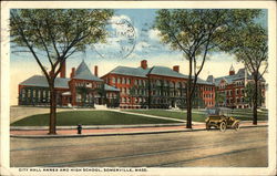 City Hall Annex and High School Postcard