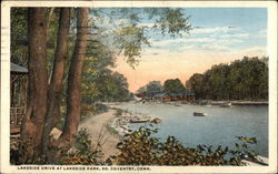 Lakeside Drive at Lakeside Park Postcard